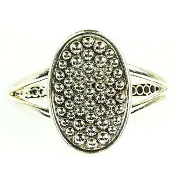 LAGOS NWT Gorgeous Caviar Sterling Silver Hinged Bracelet Size M - Picture 2 of 11